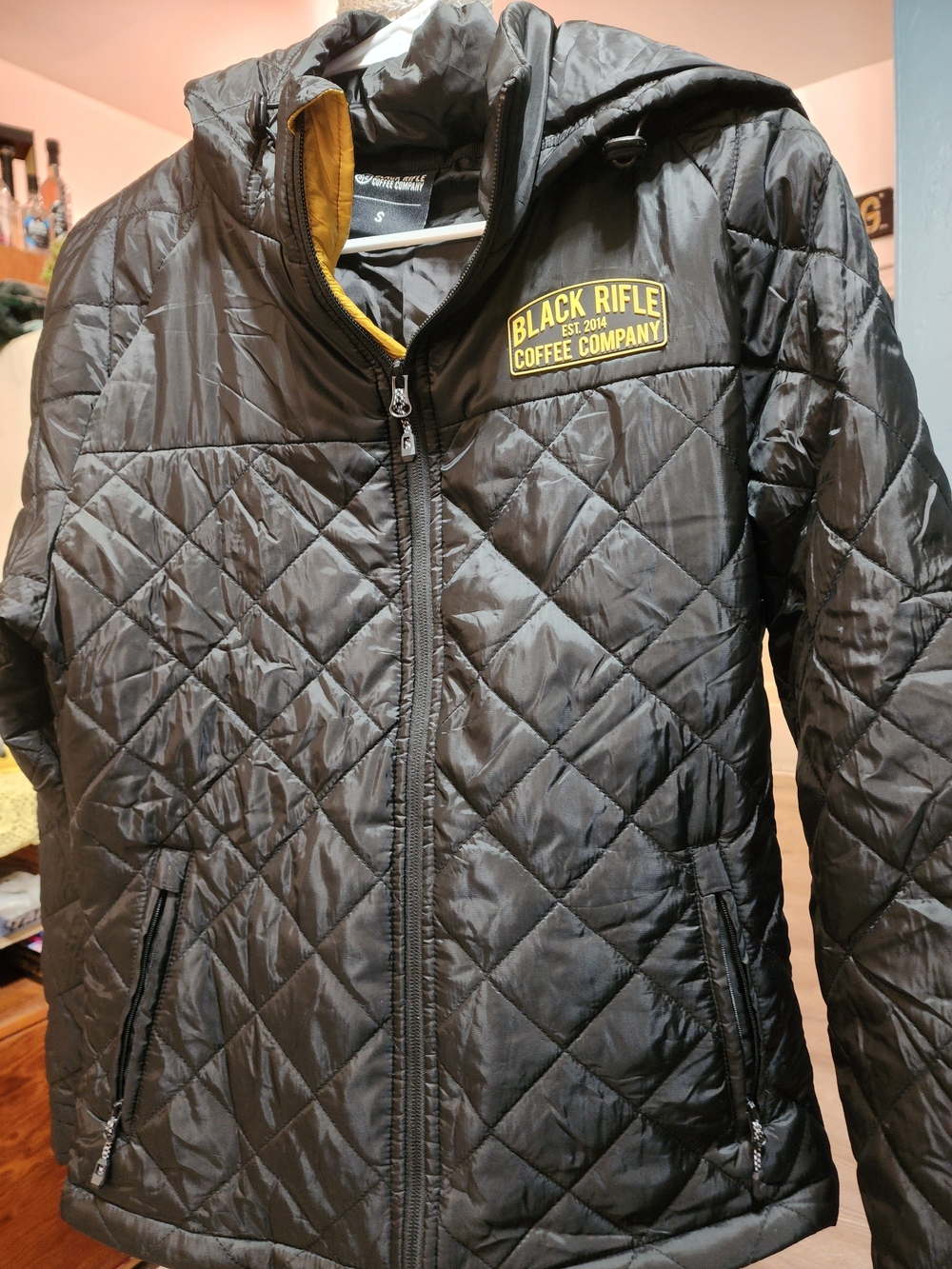 Black Rifle Coffee Company Women's Black Quilted Puffer Jacket Sz SM
